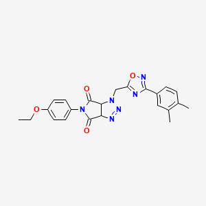 molecular formula C23H22N6O4 B2547953 1-((3-(3,4-二甲苯甲基)-1,2,4-恶二唑-5-基)甲基)-5-(4-乙氧苯基)-1,6a-二氢吡咯并[3,4-d][1,2,3]三唑-4,6(3aH,5H)-二酮 CAS No. 1206985-53-6