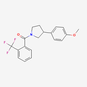 molecular formula C19H18F3NO2 B2547954 (3-(4-Methoxyphenyl)pyrrolidin-1-yl)(2-(trifluoromethyl)phenyl)methanone CAS No. 1209749-47-2
