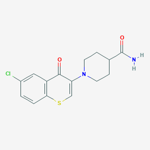 molecular formula C15H15ClN2O2S B2547957 1-(6-氯-4-氧代噻吩并[3,2-b]吡喃-3-基)哌啶-4-甲酰胺 CAS No. 895799-58-3