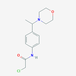 molecular formula C14H19ClN2O2 B2547958 2-Chloro-N-[4-(1-morpholin-4-ylethyl)phenyl]acetamide CAS No. 2411310-79-5