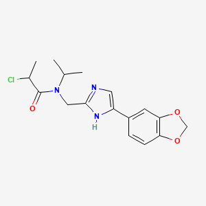 N-[[5-(1,3-Benzodioxol-5-yl)-1H-imidazol-2-yl]methyl]-2-chloro-N-propan-2-ylpropanamide