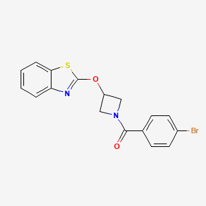 molecular formula C17H13BrN2O2S B2547962 (3-(Benzo[d]thiazol-2-yloxy)azetidin-1-yl)(4-bromophenyl)methanone CAS No. 1421510-03-3