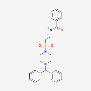 molecular formula C26H29N3O3S B2547963 N-(2-((4-benzhydrylpiperazin-1-yl)sulfonyl)ethyl)benzamide CAS No. 899996-98-6