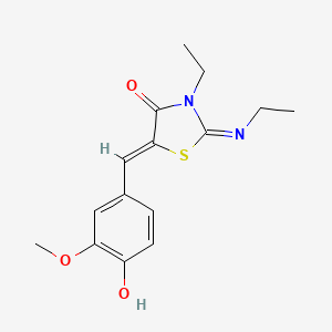 (2Z,5Z)-3-ethyl-2-(ethylimino)-5-(4-hydroxy-3-methoxybenzylidene)thiazolidin-4-one