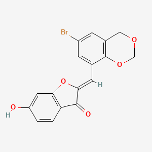 molecular formula C17H11BrO5 B2547968 (2Z)-2-[(6-bromo-4H-1,3-benzodioxin-8-yl)methylidene]-6-hydroxy-1-benzofuran-3(2H)-one CAS No. 637753-75-4