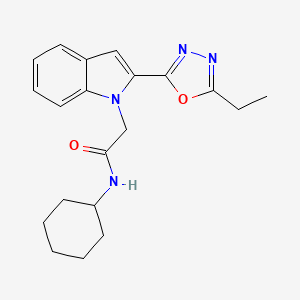 N-cyclohexyl-2-(2-(5-ethyl-1,3,4-oxadiazol-2-yl)-1H-indol-1-yl)acetamide
