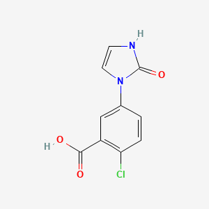 molecular formula C10H7ClN2O3 B2547972 2-chloro-5-(2-oxo-2,3-dihydro-1H-imidazol-1-yl)benzoic acid CAS No. 1694420-26-2