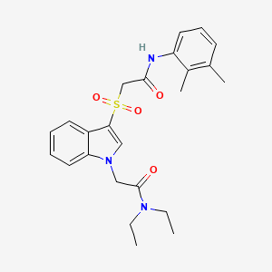 molecular formula C24H29N3O4S B2547973 2-(3-((2-((2,3-dimethylphenyl)amino)-2-oxoethyl)sulfonyl)-1H-indol-1-yl)-N,N-diethylacetamide CAS No. 878055-83-5
