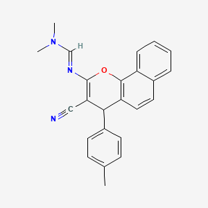 molecular formula C24H21N3O B2547987 (E)-N'-[3-Cyano-4-(4-methylphenyl)-4H-benzo[h]chromen-2-yl]-N,N-dimethylmethanimidamid CAS No. 860787-52-6