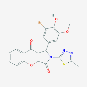 molecular formula C21H14BrN3O5S B254799 1-(3-Bromo-4-hydroxy-5-methoxyphenyl)-2-(5-methyl-1,3,4-thiadiazol-2-yl)-1,2-dihydrochromeno[2,3-c]pyrrole-3,9-dione 