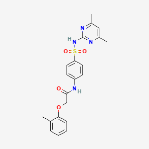 molecular formula C21H22N4O4S B2547996 N-(4-(N-(4,6-dimethylpyrimidin-2-yl)sulfamoyl)phenyl)-2-(o-tolyloxy)acetamide 