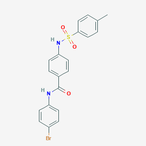 molecular formula C20H17BrN2O3S B254801 N-(4-bromophenyl)-4-{[(4-methylphenyl)sulfonyl]amino}benzamide 