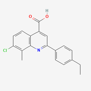 molecular formula C19H16ClNO2 B2548010 7-氯-2-(4-乙基苯基)-8-甲基喹啉-4-羧酸 CAS No. 588711-30-2