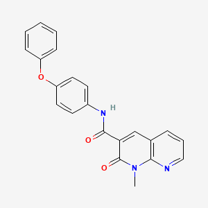 molecular formula C22H17N3O3 B2548014 1-methyl-2-oxo-N-(4-phenoxyphenyl)-1,2-dihydro-1,8-naphthyridine-3-carboxamide CAS No. 899981-23-8