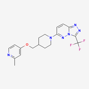 molecular formula C18H19F3N6O B2548042 6-[4-[(2-Methylpyridin-4-yl)oxymethyl]piperidin-1-yl]-3-(trifluoromethyl)-[1,2,4]triazolo[4,3-b]pyridazine CAS No. 2379983-81-8