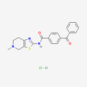 molecular formula C21H20ClN3O2S B2548052 4-Benzoyl-N-(5-Methyl-4,5,6,7-tetrahydrothiazolo[5,4-c]pyridin-2-yl)benzamid-Hydrochlorid CAS No. 1185015-17-1