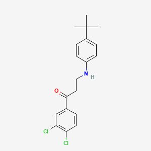 molecular formula C19H21Cl2NO B2548054 3-[4-(Tert-butyl)anilino]-1-(3,4-dichlorophenyl)-1-propanone CAS No. 477320-22-2