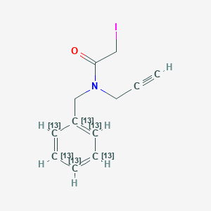 molecular formula C12H12INO B2548055 N-((1,2,3,4,5,6-13C6)Cyclohexatrienylmethyl)-2-iodo-N-prop-2-ynylacetamide CAS No. 2408971-49-1