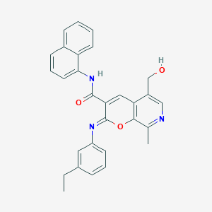 molecular formula C29H25N3O3 B2548059 2-(3-ethylphenyl)imino-5-(hydroxymethyl)-8-methyl-N-naphthalen-1-ylpyrano[2,3-c]pyridine-3-carboxamide CAS No. 866342-23-6