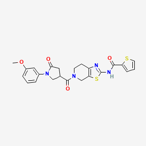 N-(5-(1-(3-methoxyphenyl)-5-oxopyrrolidine-3-carbonyl)-4,5,6,7-tetrahydrothiazolo[5,4-c]pyridin-2-yl)thiophene-2-carboxamide