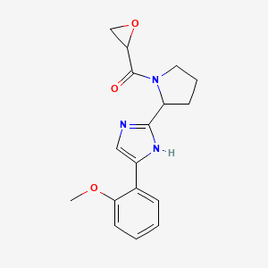 molecular formula C17H19N3O3 B2548066 [2-[5-(2-Methoxyphenyl)-1H-imidazol-2-yl]pyrrolidin-1-yl]-(oxiran-2-yl)methanone CAS No. 2411221-63-9