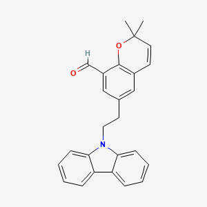 molecular formula C26H23NO2 B2548068 6-(2-(9h-咔唑-9-基)乙基)-2,2-二甲基-2h-色烯-8-甲醛 CAS No. 1564249-38-2