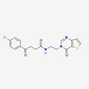 molecular formula C18H16ClN3O3S B2548071 4-(4-chlorophenyl)-4-oxo-N-(2-(4-oxothieno[3,2-d]pyrimidin-3(4H)-yl)ethyl)butanamide CAS No. 1903387-11-0