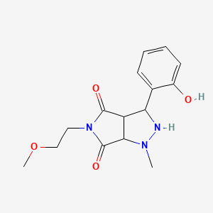 molecular formula C15H19N3O4 B2548073 3-(2-hydroxyphenyl)-5-(2-methoxyethyl)-1-methyltetrahydropyrrolo[3,4-c]pyrazole-4,6(1H,5H)-dione CAS No. 1005099-98-8