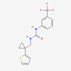 molecular formula C16H15F3N2OS B2548097 1-((1-(噻吩-2-基)环丙基)甲基)-3-(3-(三氟甲基)苯基)脲 CAS No. 1207002-23-0