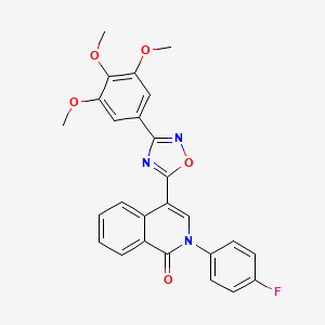 molecular formula C26H20FN3O5 B2548112 2-(4-fluorophenyl)-4-[3-(3,4,5-trimethoxyphenyl)-1,2,4-oxadiazol-5-yl]isoquinolin-1(2H)-one CAS No. 1206989-15-2