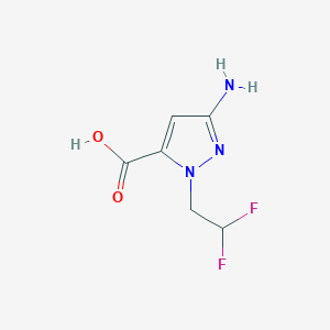 molecular formula C6H7F2N3O2 B2548116 3-amino-1-(2,2-difluoroethyl)-1H-pyrazole-5-carboxylic acid CAS No. 1328640-45-4