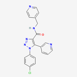 molecular formula C20H15ClN6O B2548118 1-(4-chlorophenyl)-5-(pyridin-3-yl)-N-(pyridin-4-ylmethyl)-1H-1,2,3-triazole-4-carboxamide CAS No. 1326846-88-1