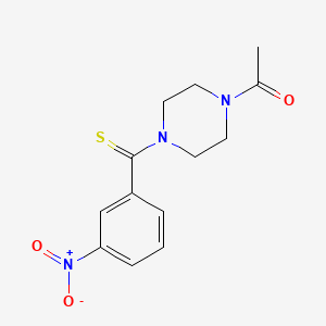 molecular formula C13H15N3O3S B2548119 1-(4-(3-Nitrophenylcarbonothioyl)piperazin-1-yl)ethanone CAS No. 433262-03-4