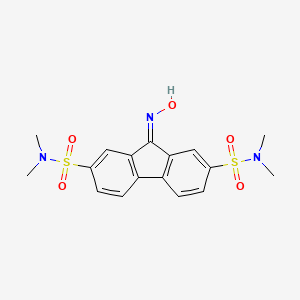 molecular formula C17H19N3O5S2 B2548120 9-(hydroxyimino)-N,N,N',N'-tetramethyl-9H-fluorene-2,7-disulfonamide CAS No. 321579-85-5