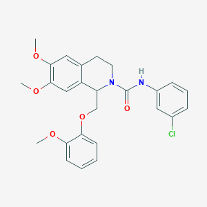 N-(3-chlorophenyl)-6,7-dimethoxy-1-((2-methoxyphenoxy)methyl)-3,4-dihydroisoquinoline-2(1H)-carboxamide