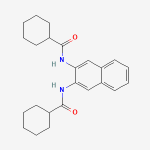 molecular formula C24H30N2O2 B2548131 N-[3-(cyclohexanecarbonylamino)naphthalen-2-yl]cyclohexanecarboxamide CAS No. 476281-11-5