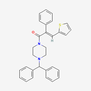 (E)-1-(4-benzhydrylpiperazino)-2-phenyl-3-(2-thienyl)-2-propen-1-one