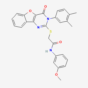2-((3-(3,4-dimethylphenyl)-4-oxo-3,4-dihydrobenzofuro[3,2-d]pyrimidin-2-yl)thio)-N-(3-methoxyphenyl)acetamide