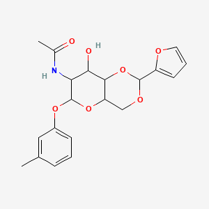 molecular formula C20H23NO7 B2548147 N-(2-Furan-2-yl-8-hydroxy-6-m-tolyloxy-hexahydro-pyrano[3,2-d][1,3]dioxin-7-yl)-acetamide CAS No. 1007925-58-7