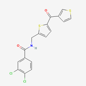 3,4-dichloro-N-((5-(thiophene-3-carbonyl)thiophen-2-yl)methyl)benzamide