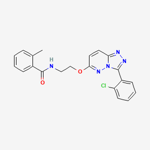 molecular formula C21H18ClN5O2 B2548168 N-(2-((3-(2-氯苯基)-[1,2,4]三唑并[4,3-b]哒嗪-6-基)氧基)乙基)-2-甲基苯甲酰胺 CAS No. 1021031-09-3