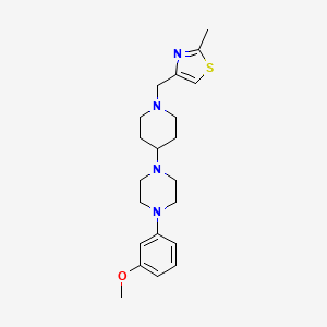 molecular formula C21H30N4OS B2548170 4-((4-(4-(3-メトキシフェニル)ピペラジン-1-イル)ピペリジン-1-イル)メチル)-2-メチルチアゾール CAS No. 2034479-71-3