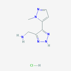 molecular formula C7H11ClN6 B2548175 盐酸（5-(1-甲基-1H-吡唑-5-基)-1H-1,2,3-三唑-4-基）甲胺 CAS No. 2230799-57-0