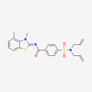 molecular formula C22H23N3O3S2 B2548179 (E)-4-(N,N-二烯丙基氨磺酰基)-N-(3,4-二甲基苯并[d]噻唑-2(3H)-亚甲基)苯甲酰胺 CAS No. 850910-99-5