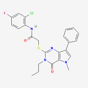 N-(2-chloro-4-fluorophenyl)-2-((5-methyl-4-oxo-7-phenyl-3-propyl-4,5-dihydro-3H-pyrrolo[3,2-d]pyrimidin-2-yl)thio)acetamide