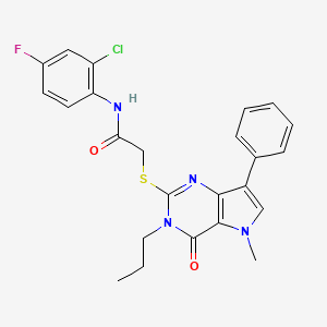 molecular formula C24H22ClFN4O2S B2548182 N-(2-chloro-4-fluorophenyl)-2-((5-methyl-4-oxo-7-phenyl-3-propyl-4,5-dihydro-3H-pyrrolo[3,2-d]pyrimidin-2-yl)thio)acetamide CAS No. 1115338-38-9