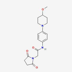 2-(2,5-dioxopyrrolidin-1-yl)-N-(4-(4-methoxypiperidin-1-yl)phenyl)acetamide