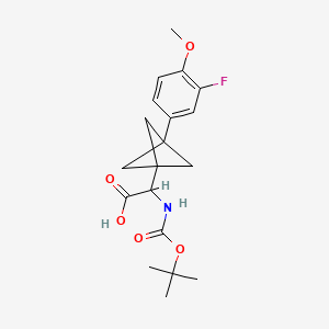2-[3-(3-Fluoro-4-methoxyphenyl)-1-bicyclo[1.1.1]pentanyl]-2-[(2-methylpropan-2-yl)oxycarbonylamino]acetic acid