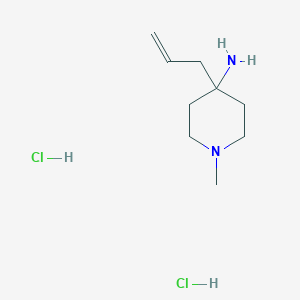 molecular formula C9H20Cl2N2 B2548191 1-甲基-4-丙-2-烯基哌啶-4-胺；二盐酸盐 CAS No. 2416233-53-7