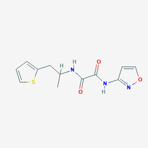 molecular formula C12H13N3O3S B2548192 N1-(isoxazol-3-yl)-N2-(1-(thiophen-2-yl)propan-2-yl)oxalamide CAS No. 1211831-39-8